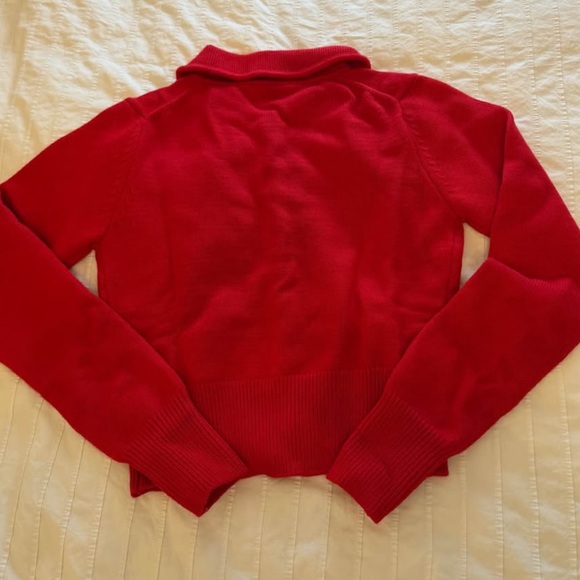 Red Button-Up Cardigan - Picture 4 of 5